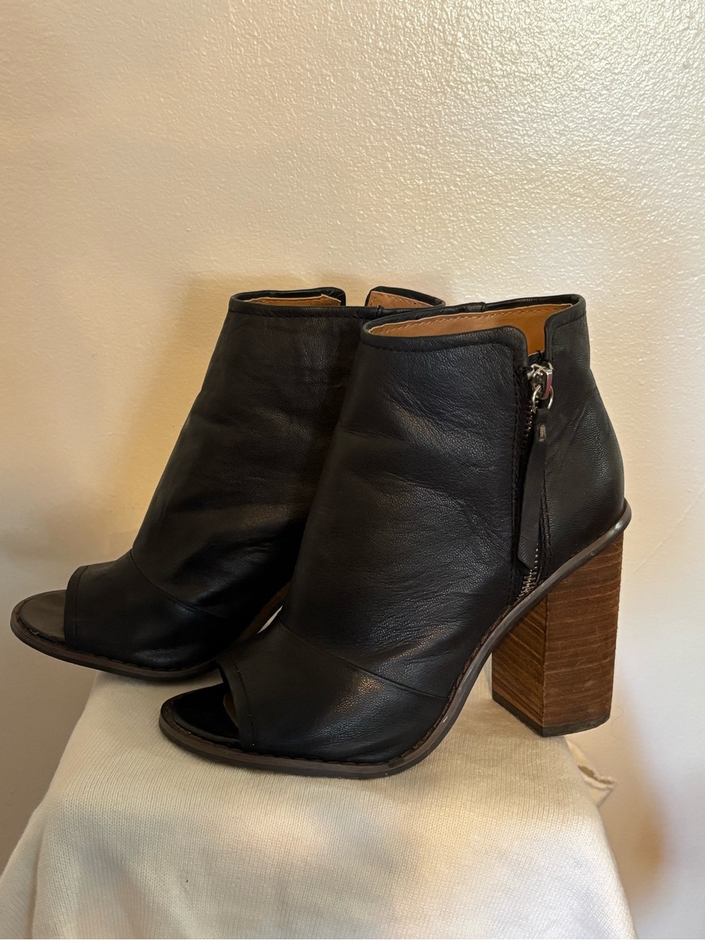 Kelsi Dagger Brooklyn Bushwick Peep-Toe Block Heel Booties